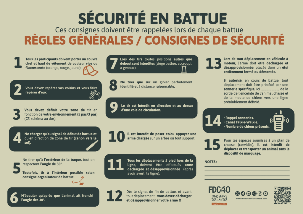 FICHE SÉCURITÉ EN BATTUE